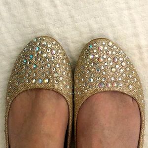 Silverdew Gold Rhinestone Flats